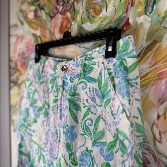 Lilly Pulitzer Aldora Linen Shorts Floral Print NWT Size 0 - Picture 7 of 10